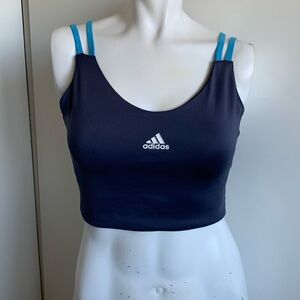 Adidas Zoe Saldana Aeroready low impact blue sports bra